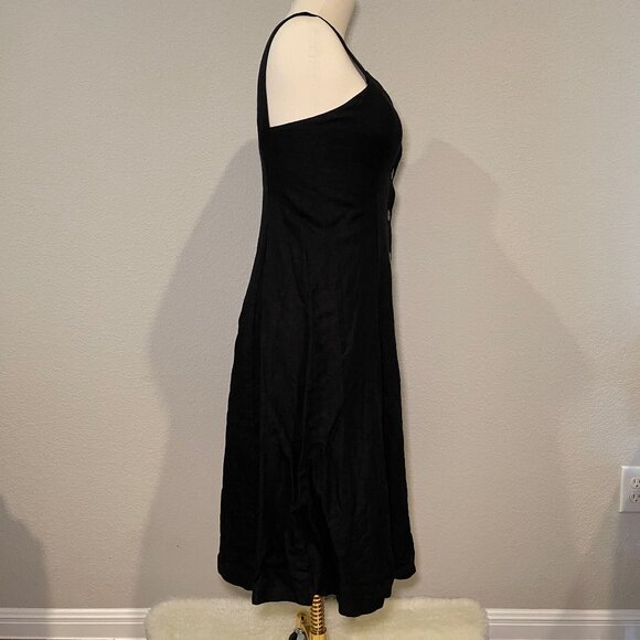 Sezane Gabby Dress in black linen, size 40, US 8 - Picture 3 of 10
